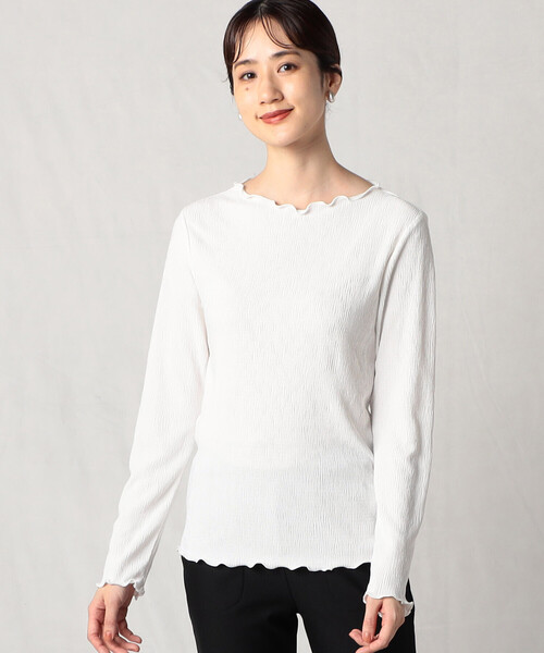 Comme　Ca　Mature（コムサマチュア）の「楊柳プリーツ　ハイネックプルオーバー（Tシャツ/カットソー・レディース・ホワイト/ブラック/ベージュ/ミント・MEDIUM/LARGE）」の5枚目の写真