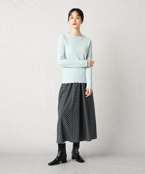 Comme　Ca　Mature（コムサマチュア）の「楊柳プリーツ　ハイネックプルオーバー（Tシャツ/カットソー・レディース・ホワイト/ブラック/ベージュ/ミント・MEDIUM/LARGE）」の9枚目の写真