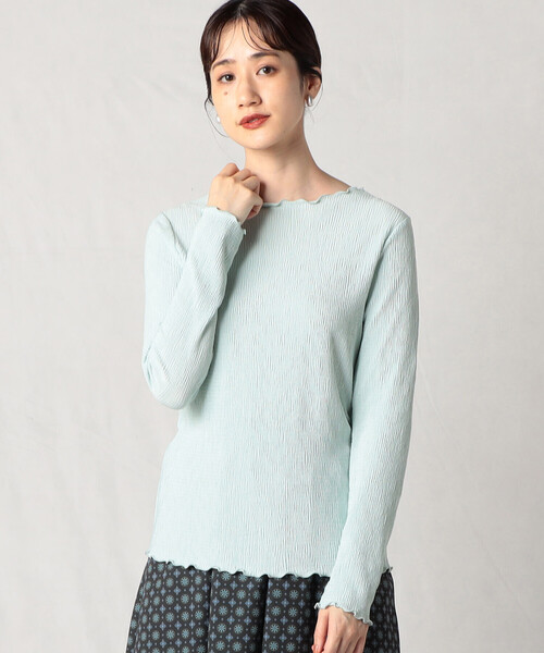 Comme　Ca　Mature（コムサマチュア）の「楊柳プリーツ　ハイネックプルオーバー（Tシャツ/カットソー・レディース・ホワイト/ブラック/ベージュ/ミント・MEDIUM/LARGE）」の10枚目の写真