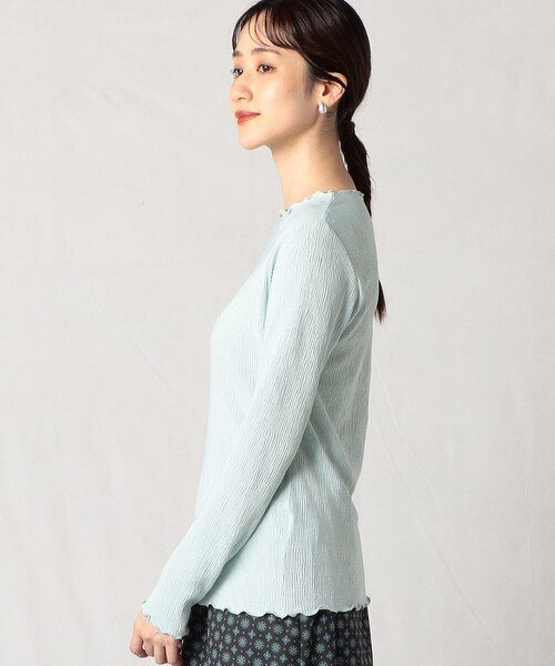 Comme　Ca　Mature（コムサマチュア）の「楊柳プリーツ　ハイネックプルオーバー（Tシャツ/カットソー・レディース・ホワイト/ブラック/ベージュ/ミント・MEDIUM/LARGE）」の12枚目の写真