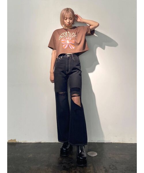 EMODA（エモダ）の「アイコンモチーフTシャツ（Tシャツ/カットソー・レディース・ホワイト/ブラック/ブラウン・FREE）」の15枚目の写真