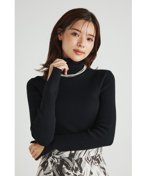 rienda（リエンダ）の「ルーズハイネックウォッシャブルニットトップス（ニット/セーター・レディース・アイボリー/ブラック/ライム/パープル/ベージュ/ブルー・FREE）」の10枚目の写真