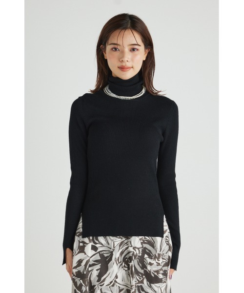 rienda（リエンダ）の「ルーズハイネックウォッシャブルニットトップス（ニット/セーター・レディース・アイボリー/ブラック/ライム/パープル/ベージュ/ブルー・FREE）」の11枚目の写真