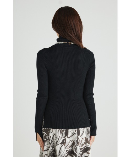 rienda（リエンダ）の「ルーズハイネックウォッシャブルニットトップス（ニット/セーター・レディース・アイボリー/ブラック/ライム/パープル/ベージュ/ブルー・FREE）」の12枚目の写真