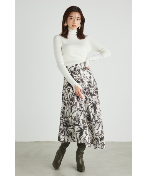 rienda（リエンダ）の「ルーズハイネックウォッシャブルニットトップス（ニット/セーター・レディース・アイボリー/ブラック/ライム/パープル/ベージュ/ブルー・FREE）」の13枚目の写真