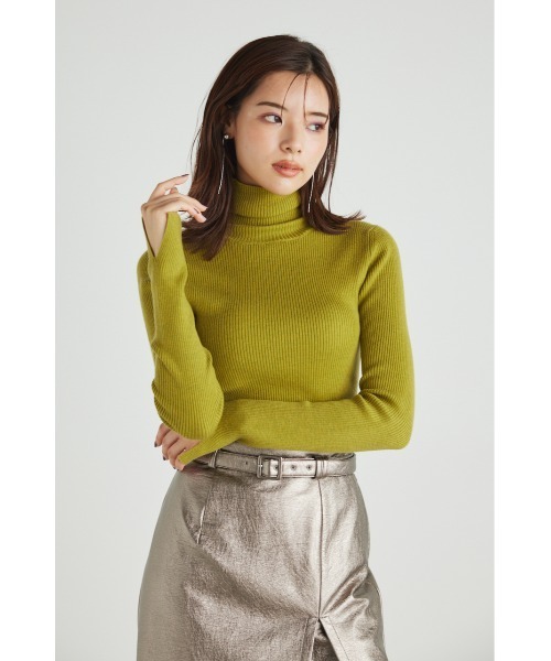 rienda（リエンダ）の「ルーズハイネックウォッシャブルニットトップス（ニット/セーター・レディース・アイボリー/ブラック/ライム/パープル/ベージュ/ブルー・FREE）」の18枚目の写真