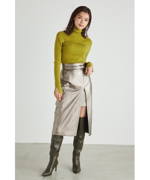 rienda（リエンダ）の「ルーズハイネックウォッシャブルニットトップス（ニット/セーター・レディース・アイボリー/ブラック/ライム/パープル/ベージュ/ブルー・FREE）」の19枚目の写真