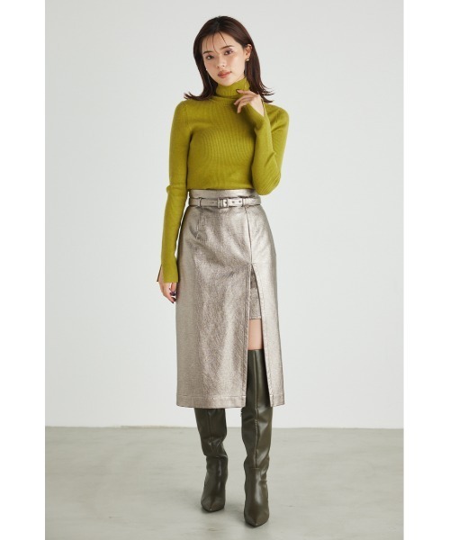 rienda（リエンダ）の「ルーズハイネックウォッシャブルニットトップス（ニット/セーター・レディース・アイボリー/ブラック/ライム/パープル/ベージュ/ブルー・FREE）」の20枚目の写真