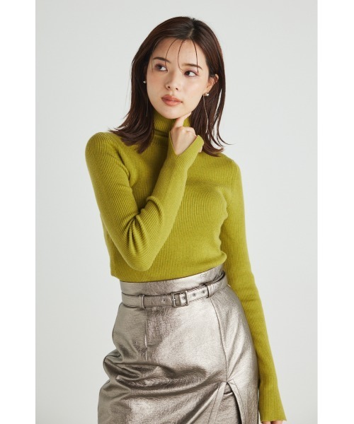 rienda（リエンダ）の「ルーズハイネックウォッシャブルニットトップス（ニット/セーター・レディース・アイボリー/ブラック/ライム/パープル/ベージュ/ブルー・FREE）」の21枚目の写真