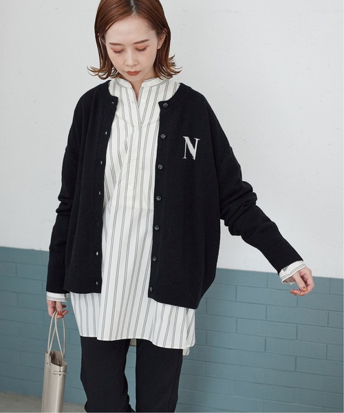 JOURNAL STANDARD(ジャーナルスタンダード)の「《追加2》インターシャニットカーディガン(カーディガン/ボレロ・レディース・ブラック/チャコールグレー・FREE)」の4枚目の写真