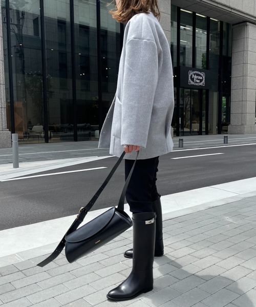 Doux archives(ドゥアルシーヴ)の「@_____sui._____×DOUXノーカラーコクーンウールコート(ノーカラーコート・レディース・ベージュ/グレー・FREE)」の16枚目の写真