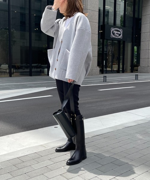 Doux archives(ドゥアルシーヴ)の「@_____sui._____×DOUXノーカラーコクーンウールコート(ノーカラーコート・レディース・ベージュ/グレー・FREE)」の8枚目の写真