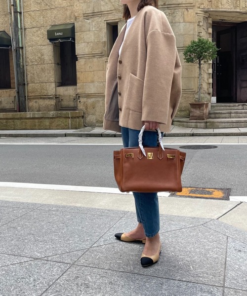 Doux archives(ドゥアルシーヴ)の「@_____sui._____×DOUXノーカラーコクーンウールコート(ノーカラーコート・レディース・ベージュ/グレー・FREE)」の13枚目の写真