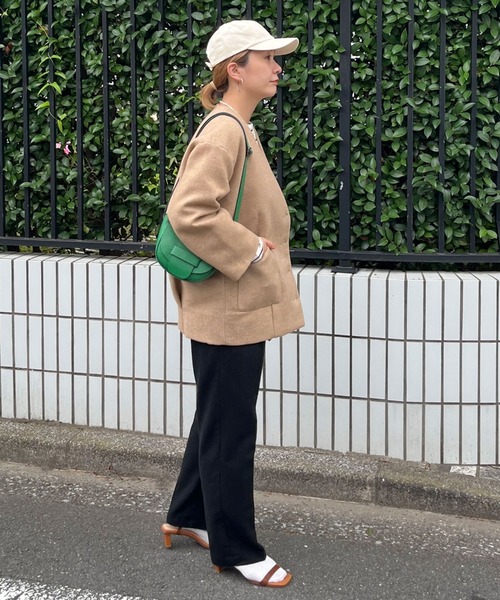 Doux archives(ドゥアルシーヴ)の「@_____sui._____×DOUXノーカラーコクーンウールコート(ノーカラーコート・レディース・ベージュ/グレー・FREE)」の22枚目の写真