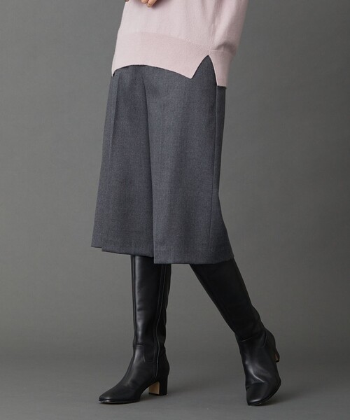 J.PRESS（ジェイプレス）の「【洗える】フラノハンドウォッシュ キュロット パンツ（その他パンツ・レディース・ダークブラウン系/ベージュ系/グレー系・T13/T15）」の2枚目の写真