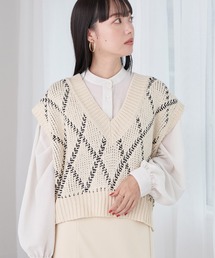 earth music&ecology | ダイヤジャカードニットベスト(ベスト)