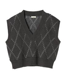 earth music&ecology | ダイヤジャカードニットベスト(ベスト)