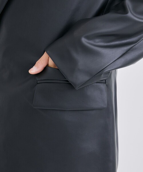 CULLNI（クルニ）の「STUDIOUS別注 ZIP JKT ROYAL LEATHER（テーラードジャケット・メンズ・ブラック・1/2）」の7枚目の写真