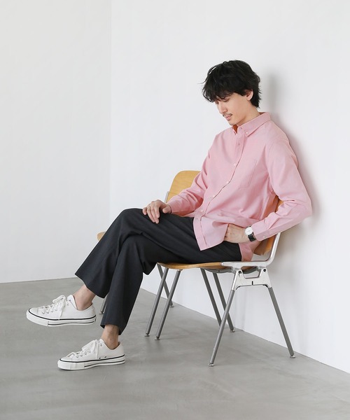 LIL VENDARS(リルヴェンダース)の「オックスフォードボタンダウン長袖シャツ(シャツ/ブラウス・メンズ・サックスブルー/ホワイト/ネイビー/ピンク・M/L/LL)」の7枚目の写真