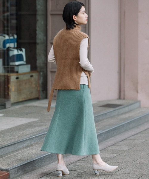 Munich（ミューニック）の「リブニットタートルネックジレ（ニット/セーター・レディース・オフホワイト/グリーン/キャメル・FREE）」の15枚目の写真