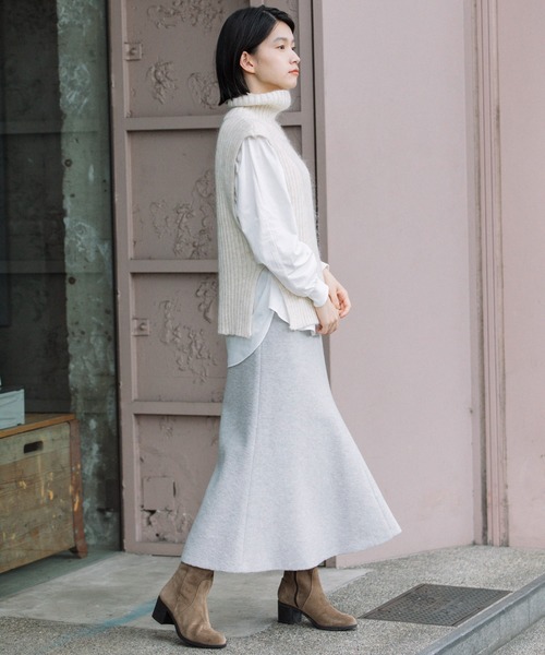 Munich（ミューニック）の「リブニットタートルネックジレ（ニット/セーター・レディース・オフホワイト/グリーン/キャメル・FREE）」の6枚目の写真