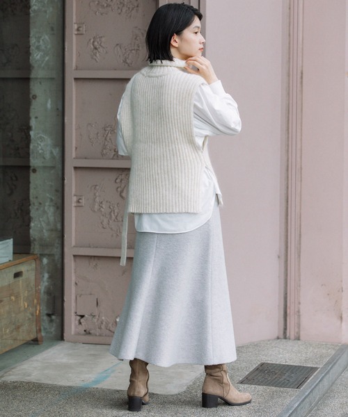 Munich（ミューニック）の「リブニットタートルネックジレ（ニット/セーター・レディース・オフホワイト/グリーン/キャメル・FREE）」の7枚目の写真