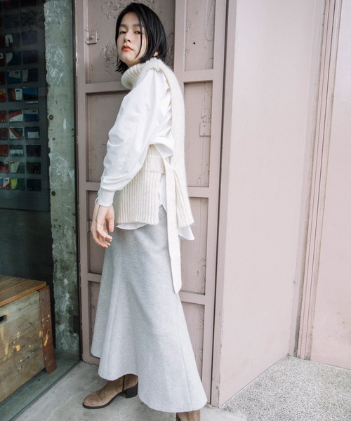 Munich（ミューニック）の「リブニットタートルネックジレ（ニット/セーター・レディース・オフホワイト/グリーン/キャメル・FREE）」の11枚目の写真