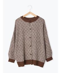 Samansa Mos2 | 格子柄編み前後2WAYニット(ニット/セーター)