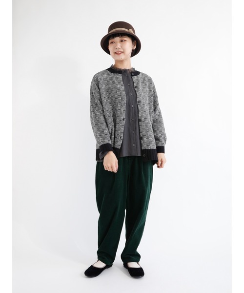 Samansa Mos2（サマンサ モスモス）の「格子柄編み前後2WAYニット（ニット/セーター・レディース・ピンク/ブルー/オフホワイト/ブラック/グリーン/モカ・ﾌﾘ-）」の11枚目の写真