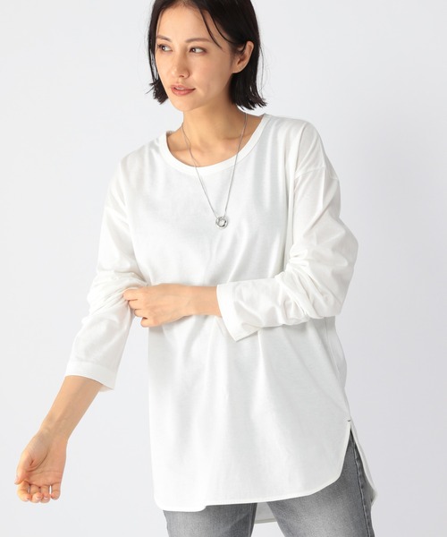 BARNYARDSTORM(バンヤードストーム)の「BARNYARDSTORM / ラウンドロンT(Tシャツ/カットソー・レディース・ホワイト/桜/モカ/ブルー/チャコール・1/0)」の2枚目の写真