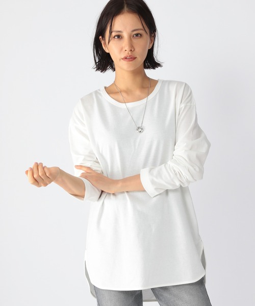 BARNYARDSTORM(バンヤードストーム)の「BARNYARDSTORM / ラウンドロンT(Tシャツ/カットソー・レディース・ホワイト/桜/モカ/ブルー/チャコール・1/0)」の8枚目の写真