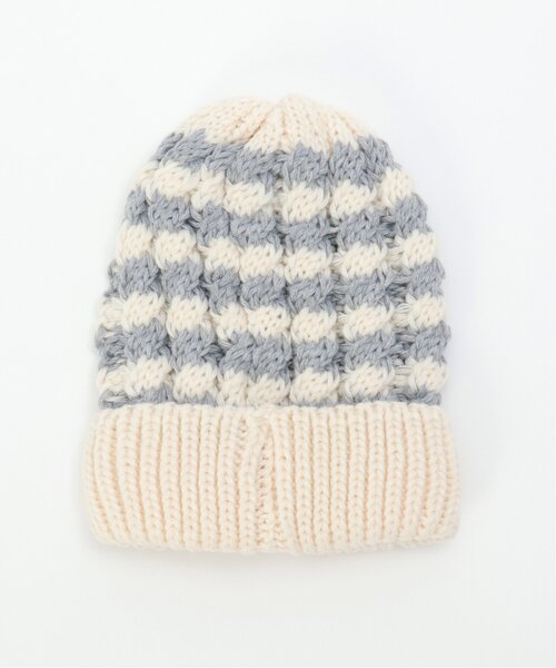ikka（イッカ）の「ケーブルニットワッチ（ニットキャップ/ビーニー・キッズ・ライトグレー/オフホワイト・FREE）」の3枚目の写真