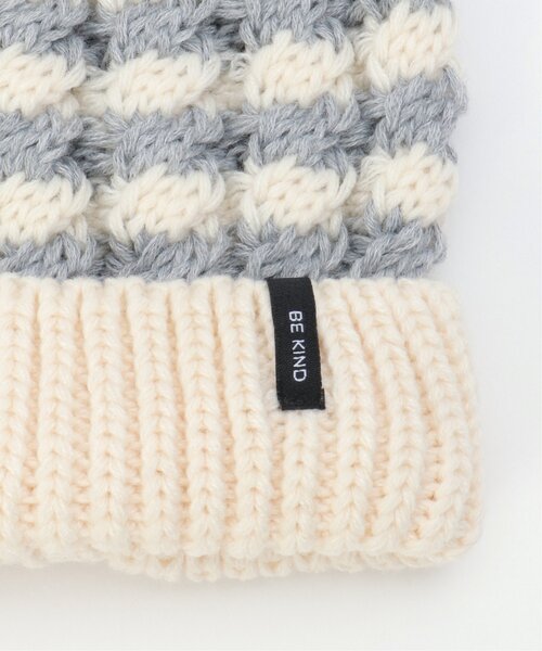 ikka（イッカ）の「ケーブルニットワッチ（ニットキャップ/ビーニー・キッズ・ライトグレー/オフホワイト・FREE）」の4枚目の写真