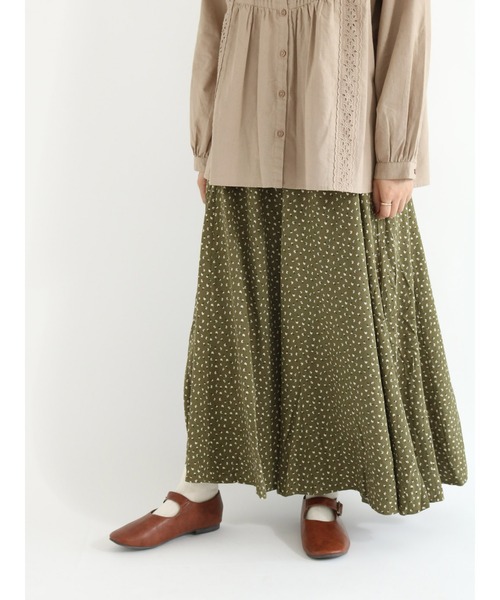 Samansa Mos2(サマンサ モスモス)の「柄アソートパネル切替スカート(スカート・レディース・ブラック/カーキ/グリーン/ネイビー・フリ-)」の3枚目の写真