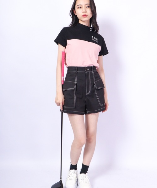 CECIL McBEE（セシルマクビー）の「CECIL McBEE green バイカラー＆スリーブラインモックネックSS　GOLF（Tシャツ/カットソー・レディース・ブラック/ベージュ/ホワイト/ピンク・2/1）」の17枚目の写真