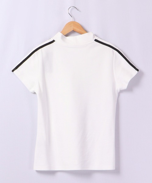 CECIL McBEE（セシルマクビー）の「CECIL McBEE green バイカラー＆スリーブラインモックネックSS　GOLF（Tシャツ/カットソー・レディース・ブラック/ベージュ/ホワイト/ピンク・2/1）」の6枚目の写真