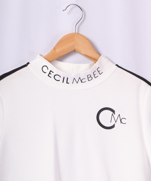 CECIL McBEE（セシルマクビー）の「CECIL McBEE green バイカラー＆スリーブラインモックネックSS　GOLF（Tシャツ/カットソー・レディース・ブラック/ベージュ/ホワイト/ピンク・2/1）」の7枚目の写真