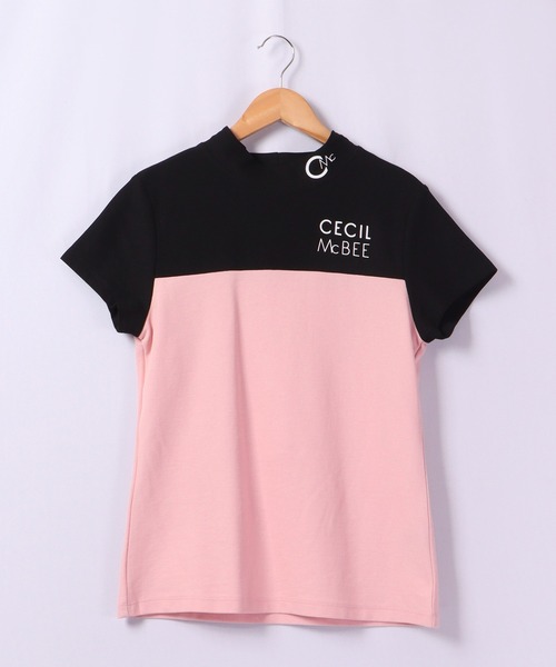 CECIL McBEE（セシルマクビー）の「CECIL McBEE green バイカラー＆スリーブラインモックネックSS　GOLF（Tシャツ/カットソー・レディース・ブラック/ベージュ/ホワイト/ピンク・2/1）」の12枚目の写真
