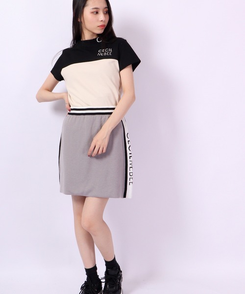 CECIL McBEE（セシルマクビー）の「CECIL McBEE green バイカラー＆スリーブラインモックネックSS　GOLF（Tシャツ/カットソー・レディース・ブラック/ベージュ/ホワイト/ピンク・2/1）」の18枚目の写真