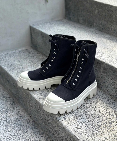 ASH（アッシュ）の「【PHOENIX】フロントジップブーツ（ブーツ・レディース・ブラック/ベージュ・38/39/36/40/37）」の5枚目の写真