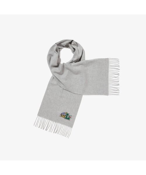 LACOSTE（ラコステ）の「セレブレイトクロコダイルマフラー（マフラー・メンズ・グレー/ワインレッド/ネイビー・FREE）」の5枚目の写真