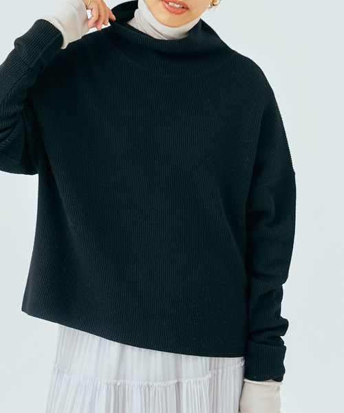 クロップドウールタートルプルオーバー