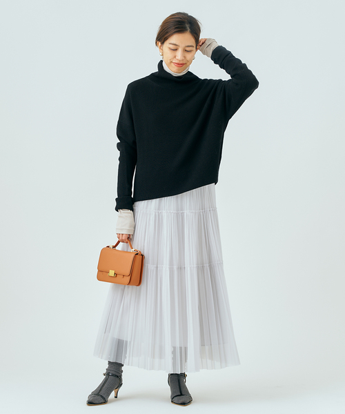 クロップドウールタートルプルオーバー