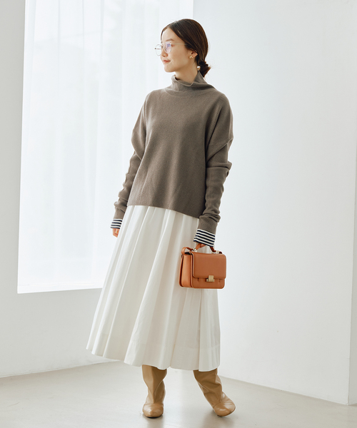 クロップドウールタートルプルオーバー