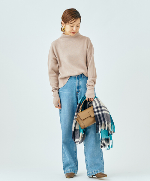 クロップドウールタートルプルオーバー