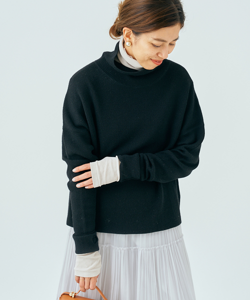 クロップドウールタートルプルオーバー