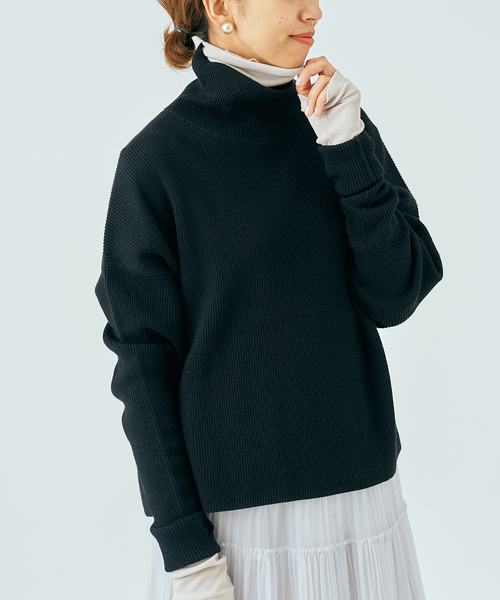 クロップドウールタートルプルオーバー