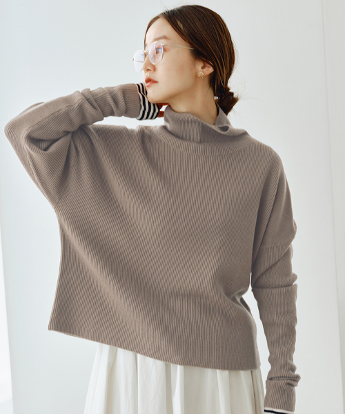 クロップドウールタートルプルオーバー