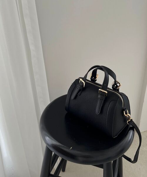 MAJESTIC LEGON（マジェスティックレゴン）の「ベーシックミニボストンバッグ（ボストンバッグ・レディース・ダークブラウン/ブラック/アイボリー・FREE）」の14枚目の写真