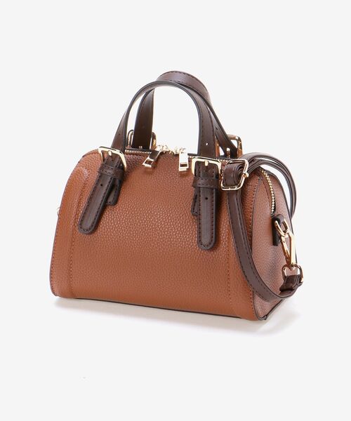 MAJESTIC LEGON（マジェスティックレゴン）の「ベーシックミニボストンバッグ（ボストンバッグ・レディース・ダークブラウン/ブラック/アイボリー・FREE）」の6枚目の写真